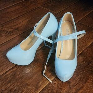 Blue Platform Heels